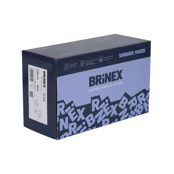 Змішувач для душу Brinex 37W 010 одноважільний з ABS-пластику білий з хромом (BRIN37W010)