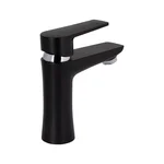 Смеситель для раковины Brinex 35B 001 пластиковый черный матовый однорычажный (BRIN35B001)