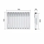 Радиатор отопления Thermo Alliance Bi-Ferrum 500/96 биметаллический белый, 10 секций с боковым подключением (AE50096B)