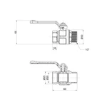 Кран кульовий Icma №352 латунний прямий 1/2
