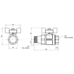 Кран кульовий американка Icma 347 прямий 3/4