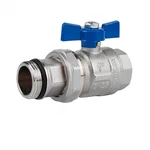 Кран кульовий американка Icma Blue №215 латунний нікельований прямий 1