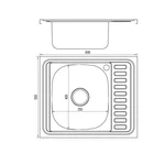 Кухонна мийка Lidz 6050-L з нержавіючої сталі satin 0, 6 мм з правим крилом (SD00037174)