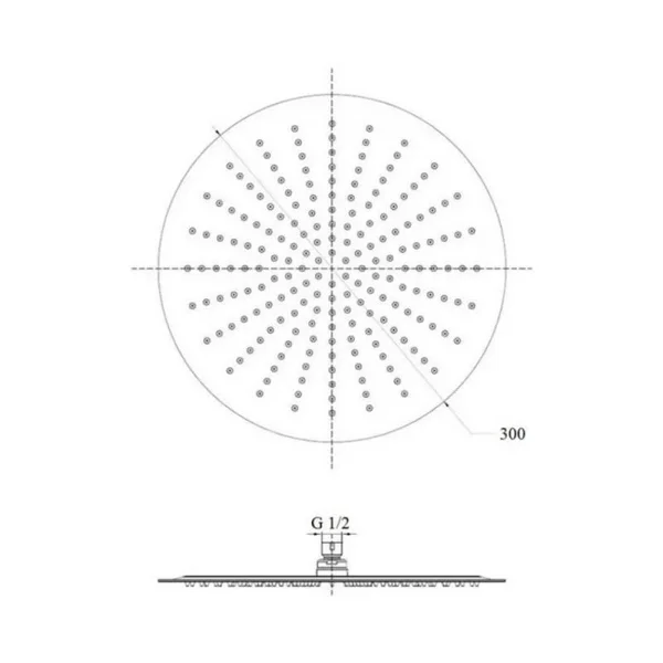 Лійка для верхнього душу Lidz LDNIA130NKS32451 Niagara 130 нержавіюча кругла, діаметром 300 мм, колір хром (LDNIA130NKS32451)