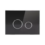 Панель змиву для унітаза Qtap Nest QT0111V1163GB скляна чорна глянцева дворежимна (QT0111V1163GB)