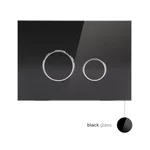 Панель змиву для унітаза Qtap Nest QT0111V1163GB скляна чорна глянцева дворежимна (QT0111V1163GB)