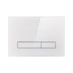 Панель смыва для унитаза Qtap Nest QT0111V1105GW стеклянная белая глянцевая механическая двухрежимная (QT0111V1105GW)