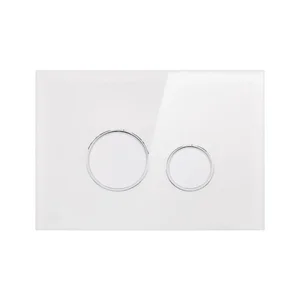 Панель змиву для унітаза Qtap Nest QT0111V1164GW скляна біла дворежимна (QT0111V1164GW)