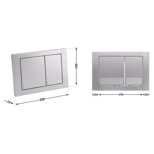 Панель змиву Qtap Nest QT0111M06029SAT з ABS-пластику сатинова дворежимна (QT0111M06029SAT)