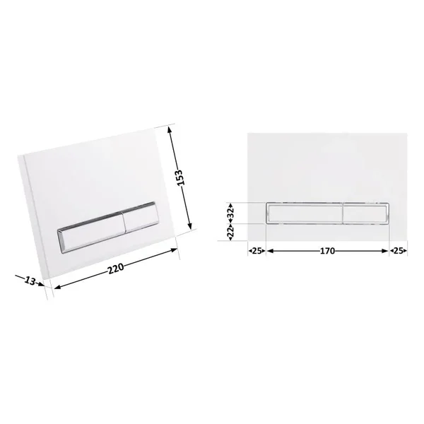 Панель змиву для унітаза Qtap Nest QT0111M08V1384W