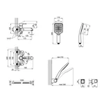 Смеситель для ванны Qtap Grand QTGRABCR006 латунный хром/черный с душевым гарнитуром (QTGRABCR006)