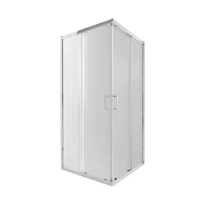 Душевая кабина Qtap Taurus CRM1099SC6 раздвижная 90×90 мм см, хромированная с прозрачным стеклом 6 мм с покрытием CalcLess, без поддона (TAUCRM1099SC6)