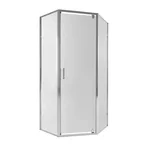 Душова кабіна Qtap Leo CRM10995-AC6 п'ятикутна 90×90 мм см хромована з прозорим склом 6 мм з покриттям CalcLess без піддона (LEOCRM10995AC6)