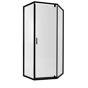 Душевая кабина Qtap Scorpio BLA10995-AC6 90×90 мм см пятиугольная распашная, черный профиль, прозрачное стекло 6 мм с покрытием CalcLess, без поддона (SCOBLA10995AC6)