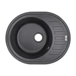 Кухонная мойка Lidz 620×500 мм/200 BLA-03 черная из искусственного камня с универсальным крылом (LIDZBLA03620500200)