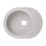 Кухонная мойка Lidz 620×500 мм/200 GRA-09 из серого искусственного камня с универсальным крылом (LIDZGRA09620500200)