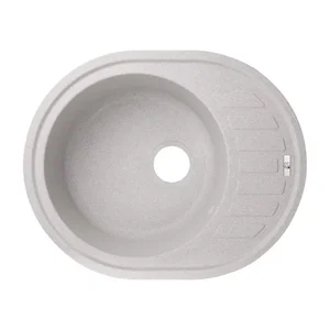 Кухонная мойка Lidz 620×500 мм/200 GRA-09 из серого искусственного камня с универсальным крылом (LIDZGRA09620500200)