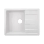 Кухонная мойка Lidz 650×500 мм/200 WHI-01 белая из искусственного камня с универсальным крылом (LIDZWHI01650500200)
