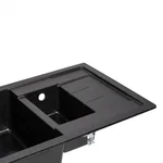 Кухонна мийка Lidz 780×495 мм/200 BLA-03 чорна зі штучного каменю з двома чашами та крилом (LIDZBLA03780495200)