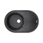 Кухонна мийка Lidz 780×500 мм/200 BLA-03 чорна зі штучного каменю з крилом (LIDZBLA03780500200)