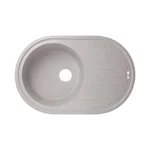 Кухонная мойка Lidz 780×500 мм/200 GRA-09 из искусственного камня серая с универсальным крылом (LIDZGRA09780500200)