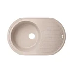 Кухонная мойка Lidz 780×500 мм/200 MAR-07 песочная из искусственного камня овальная с крылом (LIDZMAR07780500200)