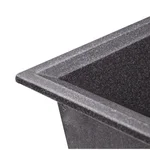 Кухонна мийка Lidz 790×495 мм/230 BLA-03 чорна зі штучного каменю з універсальним крилом (LIDZBLA03790495230)