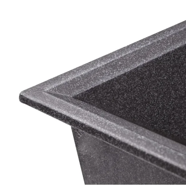 Кухонна мийка Lidz 790×495 мм/230 BLA-03 чорна зі штучного каменю з універсальним крилом (LIDZBLA03790495230)