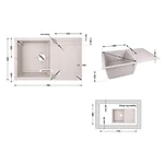 Кухонная мойка Lidz 790×495 мм/230 COL-06 из искусственного камня светло-бежевая, врезная с крылом (LIDZCOL06790495230)