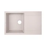 Кухонная мойка Lidz 790×495 мм/230 COL-06 из искусственного камня светло-бежевая, врезная с крылом (LIDZCOL06790495230)