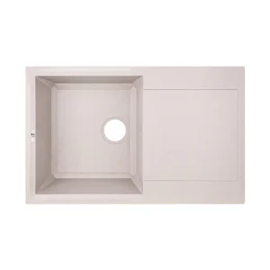 Кухонная мойка Lidz 790×495 мм/230 COL-06 из искусственного камня светло-бежевая, врезная с крылом (LIDZCOL06790495230)