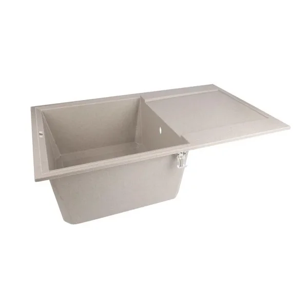 Кухонная мойка Lidz 790×495 мм/230 MAR-07 песочная из искусственного камня с универсальным крылом (LIDZMAR07790495230)