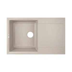 Кухонная мойка Lidz 790×495 мм/230 MAR-07 песочная из искусственного камня с универсальным крылом (LIDZMAR07790495230)