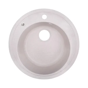 Кухонная мойка Lidz D510/200 COL-06 из искусственного камня светло-бежевая круглая врезная (LIDZCOL06D510200)