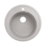 Кухонная мойка Lidz D510/200 GRA-09 из искусственного камня серая, круглая (LIDZGRA09D510200)