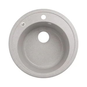 Кухонна мийка Lidz D510/200 GRA-09 зі штучного каменю сіра, кругла (LIDZGRA09D510200)
