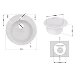 Кухонная мойка Lidz D510/200 WHI-01 из искусственного камня белая матовая круглая (LIDZWHI01D510200)