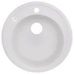 Кухонная мойка Lidz D510/200 WHI-01 из искусственного камня белая матовая круглая (LIDZWHI01D510200)