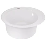 Кухонная мойка Lidz D510/200 WHI-01 из искусственного камня белая матовая круглая (LIDZWHI01D510200)
