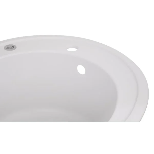 Кухонная мойка Lidz D510/200 WHI-01 из искусственного камня белая матовая круглая (LIDZWHI01D510200)