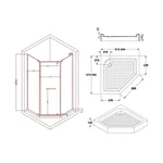 Душевая кабина Lidz SC90x90CRMLOWTR Dozorca SC90×90 мм.CRM.LOW.TR пятиугольная распашная хромированная с прозрачным стеклом 6 мм (LDSC9090CRMLOWTR)
