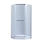 Душевая кабина Lidz SC90x90CRMLOWTR Dozorca SC90×90 мм.CRM.LOW.TR пятиугольная распашная хромированная с прозрачным стеклом 6 мм (LDSC9090CRMLOWTR)