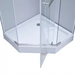Душевая кабина Lidz SC90x90CRMLOWTR Dozorca SC90×90 мм.CRM.LOW.TR пятиугольная распашная хромированная с прозрачным стеклом 6 мм (LDSC9090CRMLOWTR)