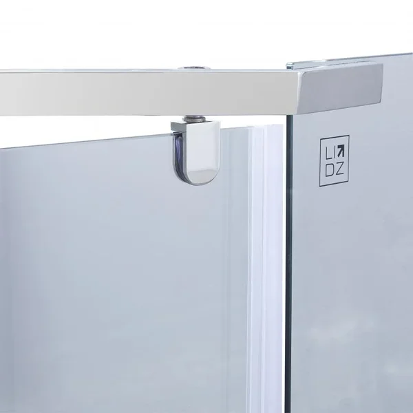 Душевая кабина Lidz SC90x90CRMLOWTR Dozorca SC90×90 мм.CRM.LOW.TR пятиугольная распашная хромированная с прозрачным стеклом 6 мм (LDSC9090CRMLOWTR)