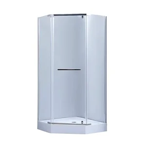 Душевая кабина Lidz SC90x90CRMLOWTR Dozorca SC90×90 мм.CRM.LOW.TR пятиугольная распашная хромированная с прозрачным стеклом 6 мм (LDSC9090CRMLOWTR)