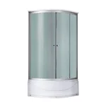 Гідромасажний бокс Lidz SBM90x90SATHIGHFR Tani SBM90×90 мм.SAT.HIGH.FR сатиновий, чверть кола з високим піддоном та матовим склом 4 мм (LTSBM9090SATHIGHFR)