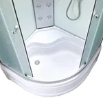 Гідромасажний бокс Lidz SBM90x90SATHIGHFR Tani SBM90×90 мм.SAT.HIGH.FR сатиновий, чверть кола з високим піддоном та матовим склом 4 мм (LTSBM9090SATHIGHFR)