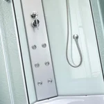 Гідромасажний бокс Lidz SBM90x90SATHIGHFR Tani SBM90×90 мм.SAT.HIGH.FR сатиновий, чверть кола з високим піддоном та матовим склом 4 мм (LTSBM9090SATHIGHFR)