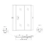 Душові двері в нішу Lidz SD120x185CRMFR Aria SD120×185 мм.CRM.FR розсувні хромовані з матовим склом 5 мм (LZSD120185CRMFR)