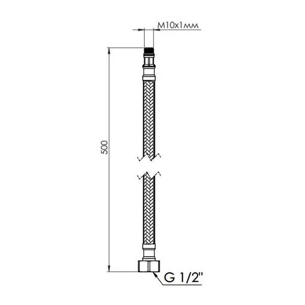 Гибкая подводка Thermo Alliance Forte SF390W50 нейлоновая 50 см М10 (SF390W50)